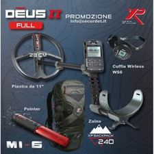 XP DEUS 2 R.C. METAL DETECTOR PIASTRA 11"(28 cm)+CUFFIA WSA2 +ZAINO BACKPACK 240