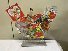 Vtg Metal 9 Place Photo/Card Ephemera Tree Freestanding Placement Holder Display