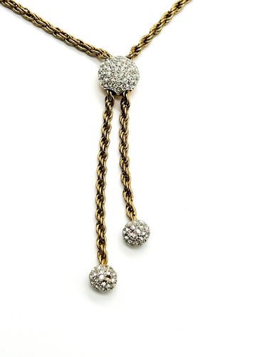 Collana bolo strass tono oro - collana,