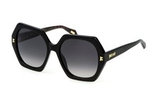 Occhiali da sole donna firmati Just cavalli neri grandi lenti sfumate esagonali