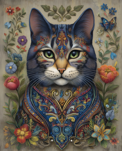 Gatto 8x10 con - , disegno