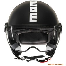 CASCO HELMET MOTO JET MOMO DESIGN FGTR CLASSIC MONO NERO OPACO BIANCO