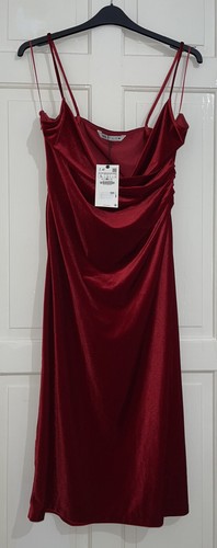 Abito midi zara rosso - rosso, velluto