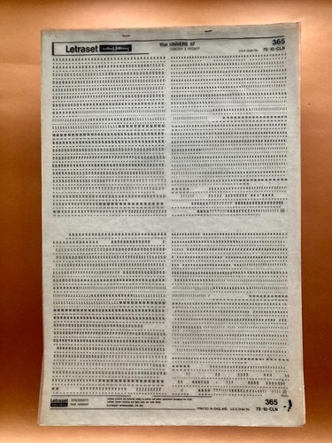 Letraset 365 univers - letraset,