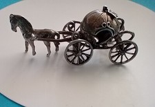 CARROZZA CON CAVALLO ZUCCA CENERENTOLA Argento 800 Microfusione ITALY