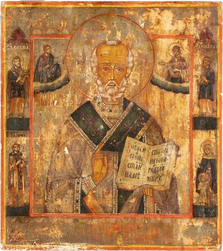 Antica icona russa - russa, "san