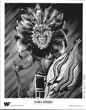 ** LEGGI BENE ** M4141 SABA SIMBA foto di wrestling autografata con certificato di autenticità
