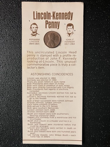 Lincoln knedy souvenir penny - souvenir,