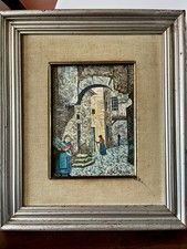 GIUSEPPE ALBERGAMO “ROMA SPARITA” Mosaico di Francobolli Firma Fronte/retro 1973