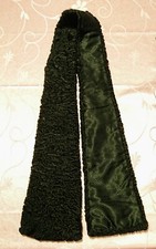 Collo stola sciarpa vintage pelliccia persiano nero nuovo 