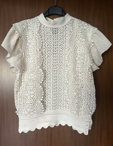 Zara blusa crochet pizzo - zara,