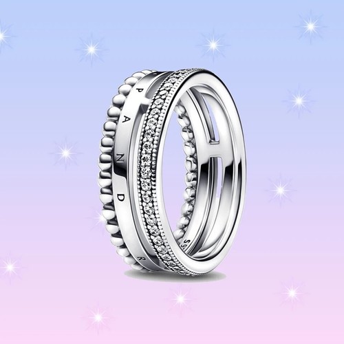 Anello pandora signature logo - pandora,