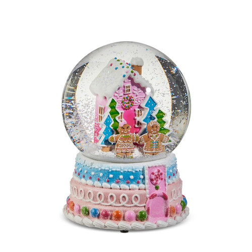 Gingerbread house water globe - house,
