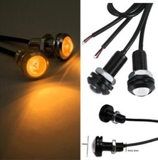 COPPIA MINI FRECCE MICRO LUCI NERE UNIVERSALI AUTO MOTO CAFE RACER 18MM LED