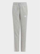 Pantalone garzato bimba dritto Adidas 3S Essential IC6127 Grigio-Bianco