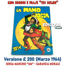 Fumetto Tex Willer numero n. 1 LA MANO ROSSA Originale £ 200 Lire 1964 Killer