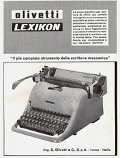 PUBBLICITA' 1952 MACCHINA DA SCRIVERE OLIVETTI LEXIKON PER UFFICIO IVREA 