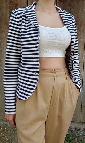 Blazer navyboot righe blu - blazer,