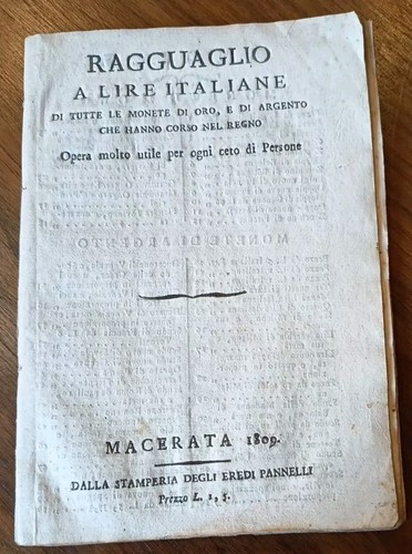 Ragguaglio lire italiane di - a,