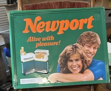 Vtg Metal Embossed Newport