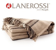 Coperta con frange matrimoniale di LANEROSSI Art. MINERVA variante MARRONE - mis