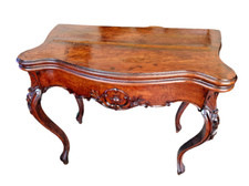 Vecchio tavolo da gioco francese da collezione noce 1860