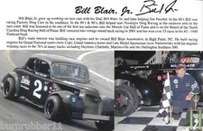 CARTOLINA FIRMATA BILL BLAIR JR "ZOOPLUS MOTORI" #2 NASCAR LEGGENDA MODIFICATA