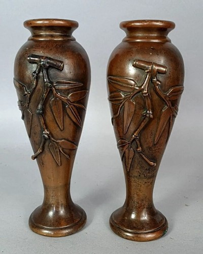 Antica coppia vasi bronzo - coppia,