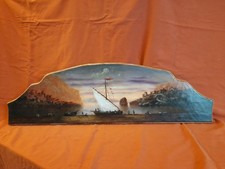 cimasa sovraporta in legno Cm 84x25. Dipinto Ad Olio (1)