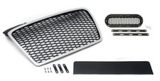 Griglia Anteriore Maschera Calandra Nido D'ape Nero Argento Per Audi A4 B7 04-09