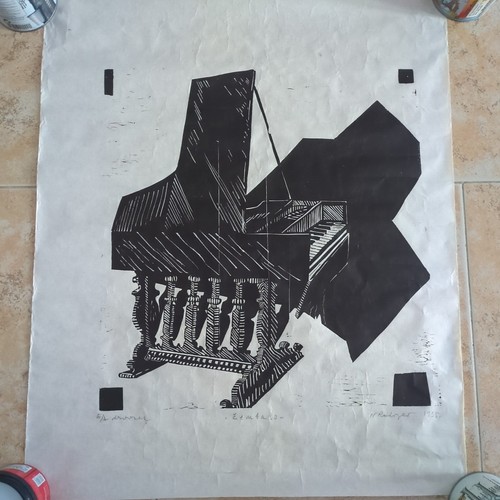 Xilografia cembalo 1995 - xilografia,