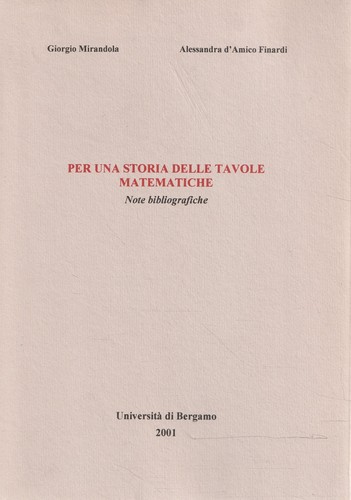 Per una storia delle - , tavole