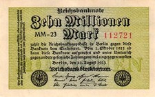 Ro 105a 10 Mio Mark 1923 FZ:MM BZ:23 UNC