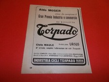 PUBBLICITA 1955 ALDO MOSER CLETO MAULE  BICI TORPADO TUBOLARI URSUS VIGEVANO