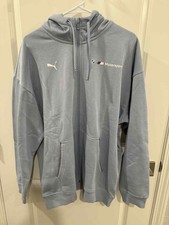 PUMA - Felpa con cappuccio e zip intera in pile da uomo BMW MMS | Blu lavaggio taglia large 80€