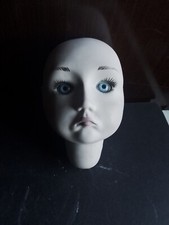 Testa Bambola Anni 80 Porcellana Vintage Occhi Vetro. Integra Bellissima Bisquit