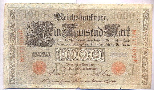 Germany 1910 reichsbanknote - germany,, 1910,