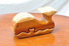 Puzzle Balena Legno con Scomparto Segreto Scrigno Porta Gioie Portagioie