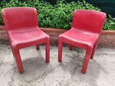 2 Sedie Design Kartell Carlo Bartoli Rosse Modernariato