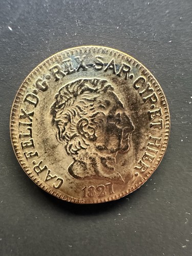 Moneta lire 1827 carlo - moneta, 5