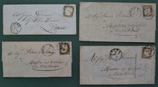 Antichi Stati. IV EMISSIONE SARDEGNA. 4 lettere (1861 - 1862) affranc. cent. 10.