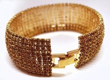 Splendido Bracciale Vintage Anni '90 Oro Rosa E Cristalli