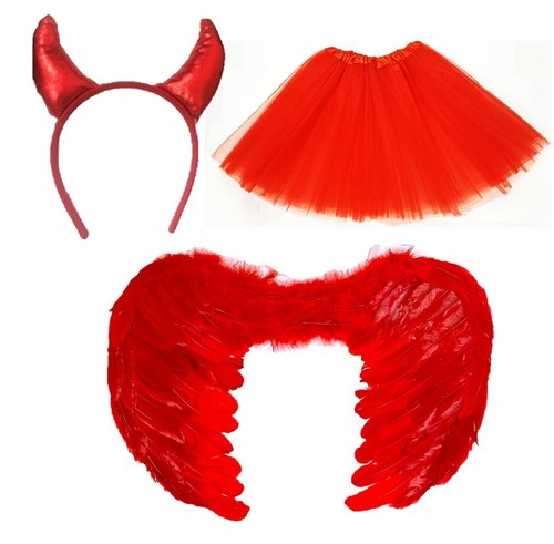 Costume diavolo rosso tutu - rosso,