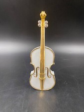 STATUETTA STATUA SOPRAMMOBILE VIOLINO BIANCO CAPODIMONTE CRISTALLI SWAROVSKI