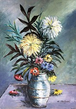 EUGENIO MANTEGANI - VASO DI FIORI - OLIO SU TELA - 50 X 70