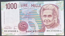 Italy 1990 1000 Lire Banknote