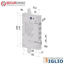 Serratura triplice per porte - triplice,