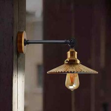 Applique lampada da parete soggiorno industriale retrò paralume vetro Cloche luce Edison