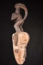 Autentica Grande Maschera Kalao Africana Gabon Afrique 353
