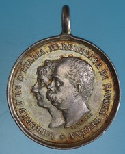UMBERTO I MEDAGLIA 1893 NOZZE D' ORO CON MARGHERITA DI SAVOIA ARGENTO SPL